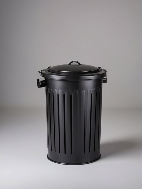 Foto a black trash can in an isolated background