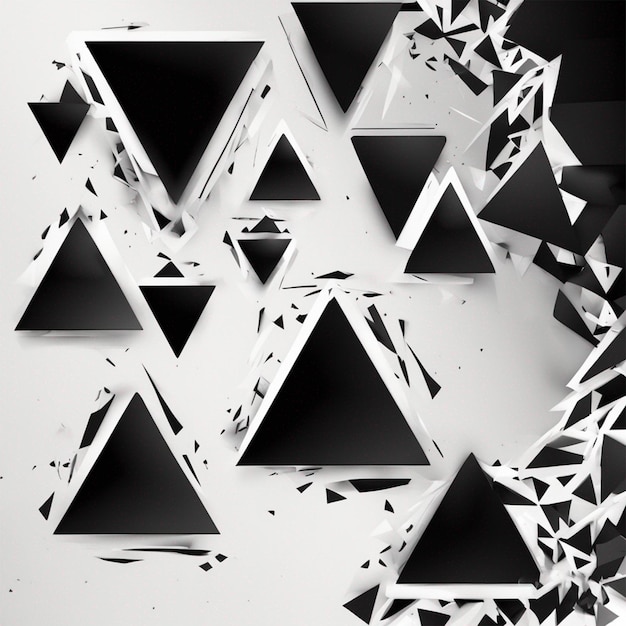 Foto black triangle_ shapes background ai generated