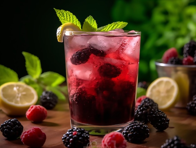 Blackberry iced tea shot en una Sony Alpha