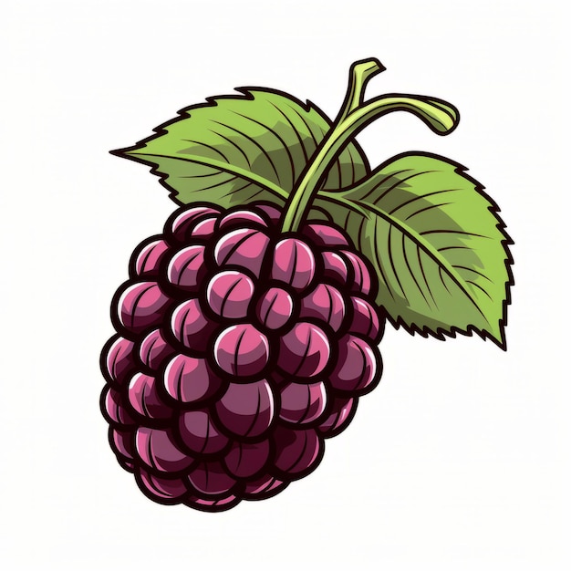 Blackberry Vector Art Vintage inspirado em natureza morta em magenta escuro e esmeralda clara