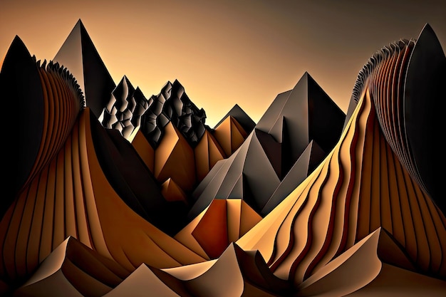 Blackbrown montañas contra el telón de fondo de ajuste soneto representado en forma de d resumen