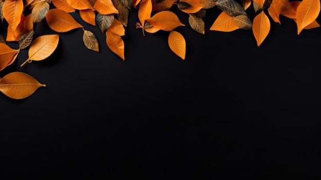Blätter auf schwarzem Hintergrund trocken