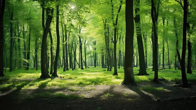 Blätter waldgrüner Hintergrund