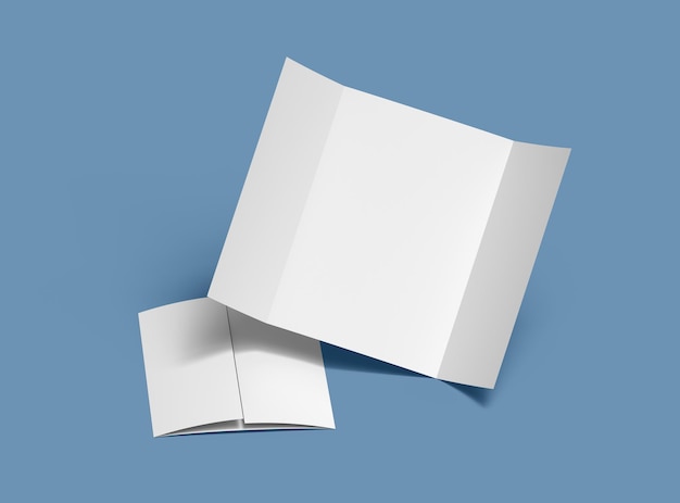 En blanco A4 puerta plegable folleto 3d render para presentar su diseño