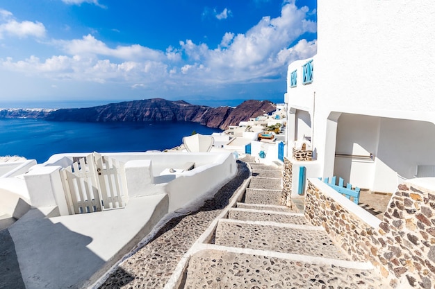 Foto blanco y azul isla de santorini grecia