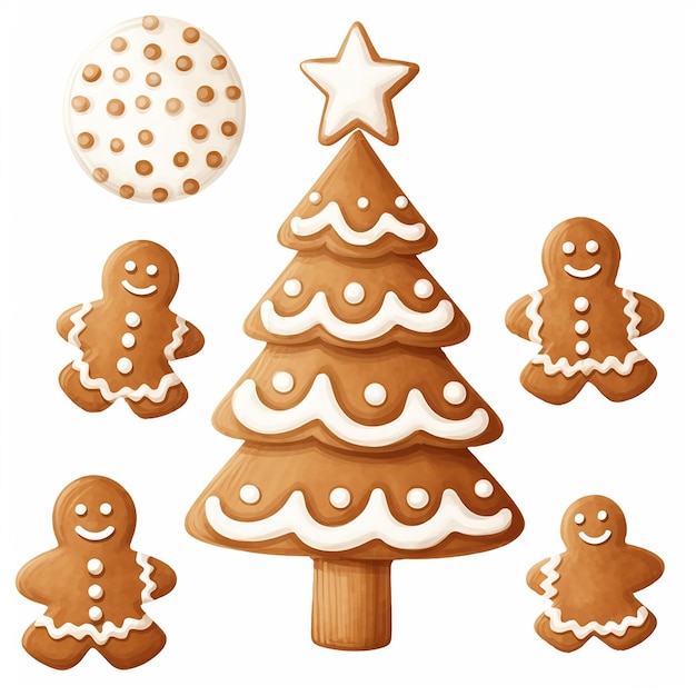 blanco y beige acuarela clipart navidad cookie c86af868