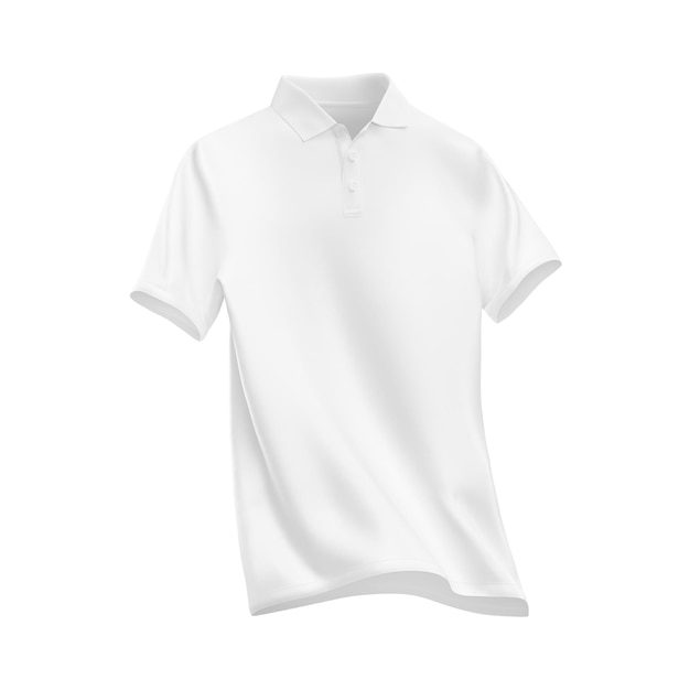 Foto blanco en blanco polo camiseta plantilla forma natural aislado sobre fondo blanco.