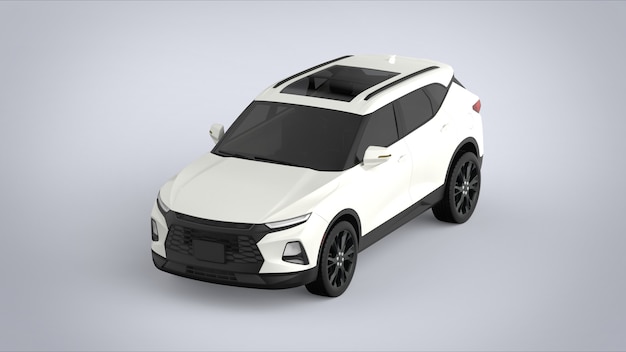 Blanco premium city crossover universal sin marca SUV genérico concept car modelo 3d