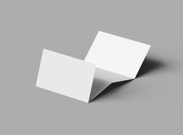 Blank 4 Panel Akkordeon Falten Broschüre render, um Ihr Design zu präsentieren
