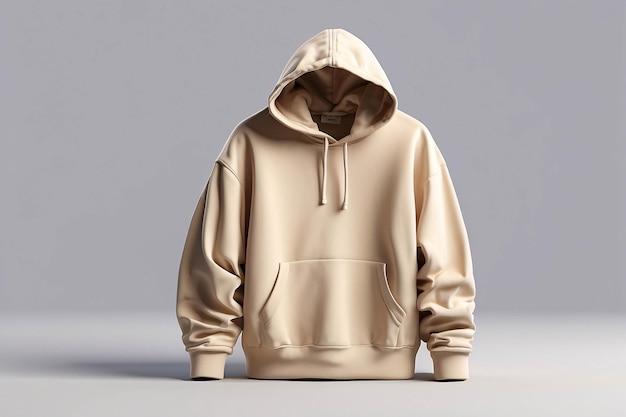 Foto blank beige hoodie display-vorlage für werbung oder mockup-modell