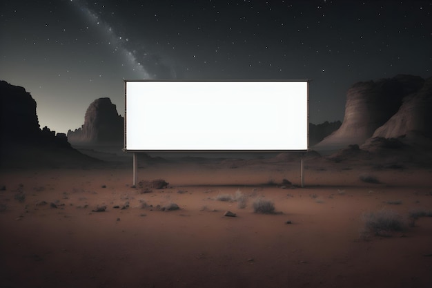 Blank Billboard Mockup für Werbung auf dem Mars