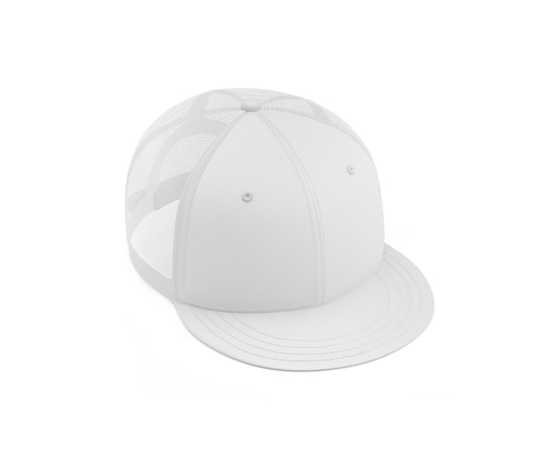 Blank Cap White Mockup Vorderansicht isoliert auf weißem Hintergrund