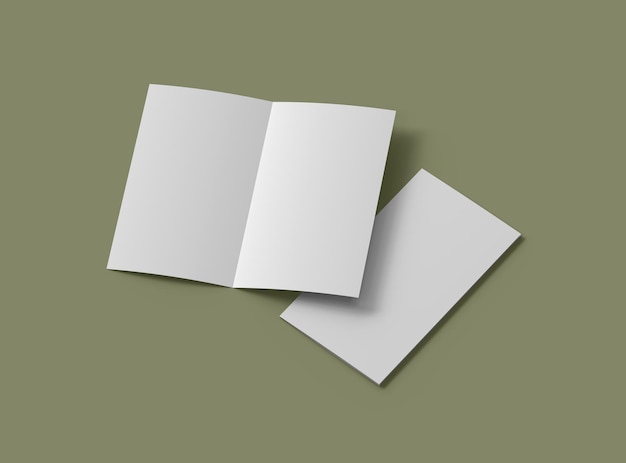 Blank Half Fold 45x8 Broschüre-Render, um Ihr Design 3D-Render zu präsentieren