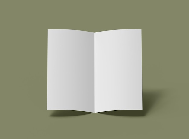 Blank Half Fold 45x8 Broschüre-Render, um Ihr Design 3D-Render zu präsentieren
