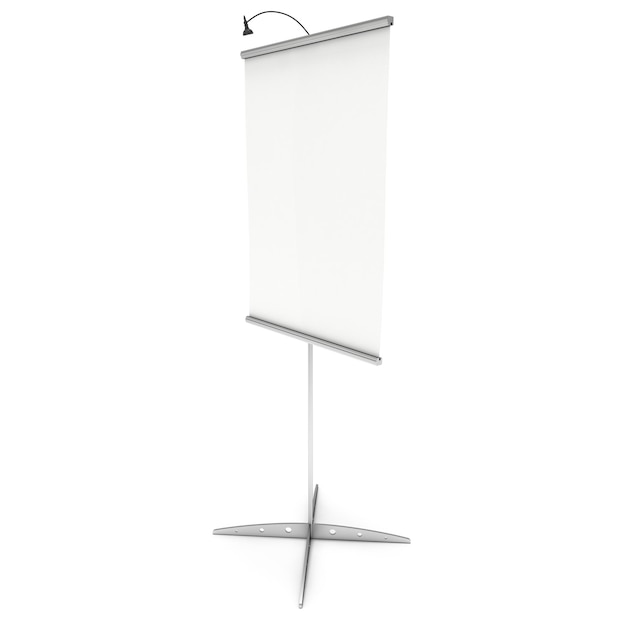 Foto blank roll up expo banner stand stand de feria comercial blanco y blanco rollup 3d renderizar ilustración