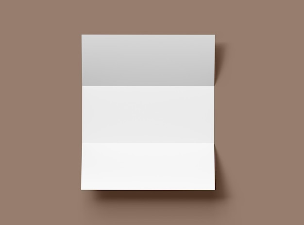 Blank Tri Fold Briefgröße Broschüre 3D-Render, um Ihr Design zu präsentieren