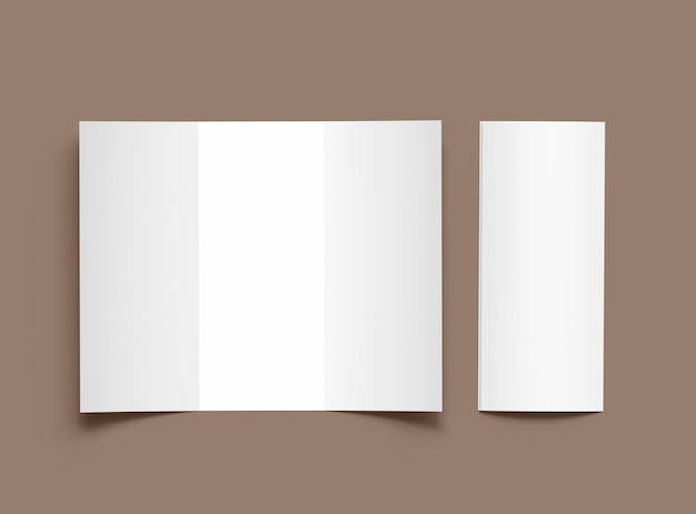 Blank Tri Fold Briefgröße Broschüre 3D-Render, um Ihr Design zu präsentieren