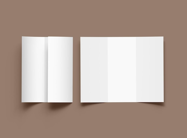 Blank Tri Fold Briefgröße Broschüre 3D-Render, um Ihr Design zu präsentieren