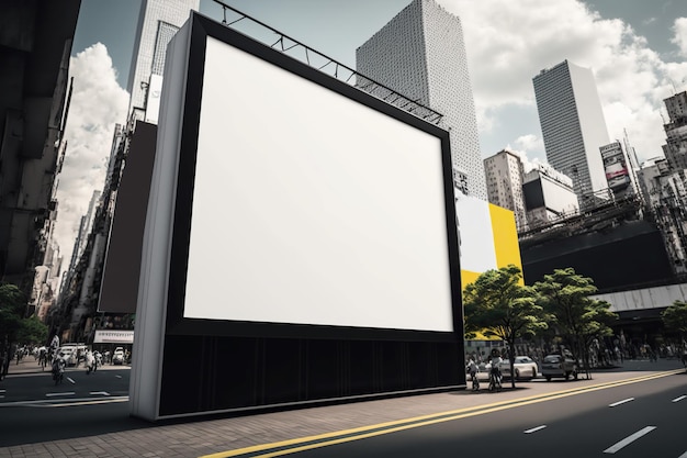 Blank White Neon Box Billboard Mockup für Creative Display Generative AI