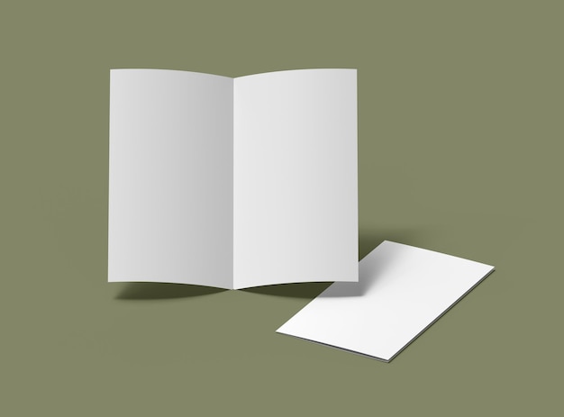 BlankHalf Fold 45x8 Broschüre-Render, um Ihr Design 3D-Render zu präsentieren
