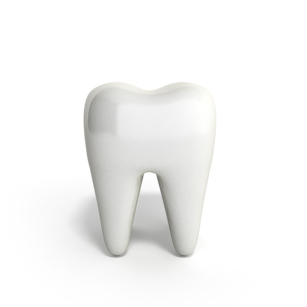 Blanqueo de dientes humanos en 3D en blanco