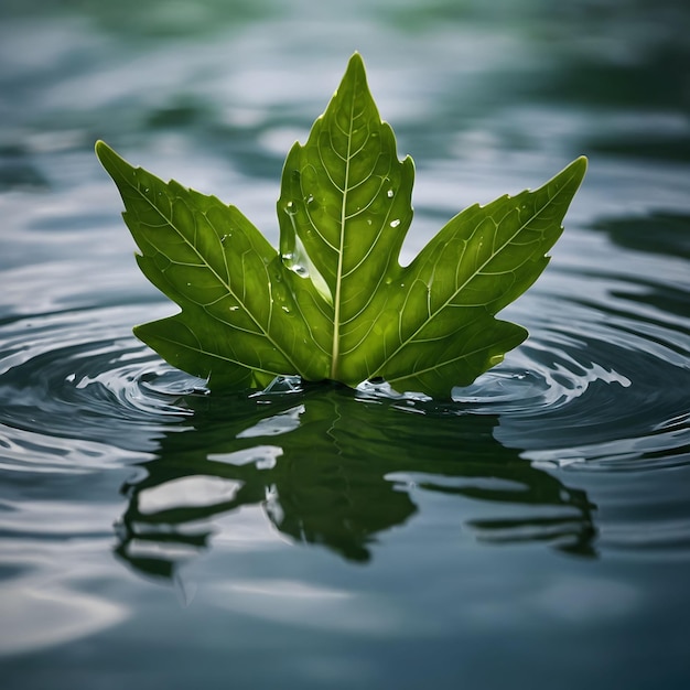 Blatt, das im Wasser schwimmt