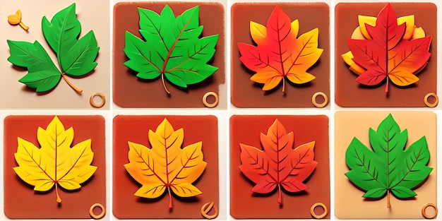 Blatt-Logo setzt Symbole Design-Set Baum links Logo Natur-Konzept