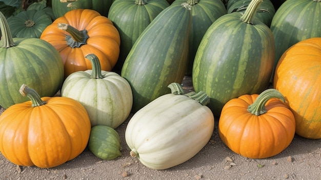 Blatt mehrerer Cucurbita-Arten