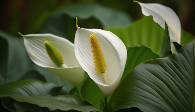 Blatt Natur Pflanze Nahaufnahme grüne Farbe Blume Blütenkopf Blütenblatt generiert von AI