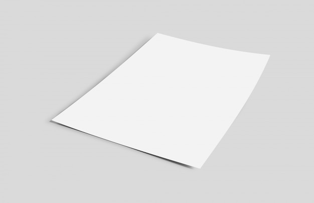 Blatt Papier lokalisiert auf einem Hintergrund mit Schatten - Wiedergabe 3d