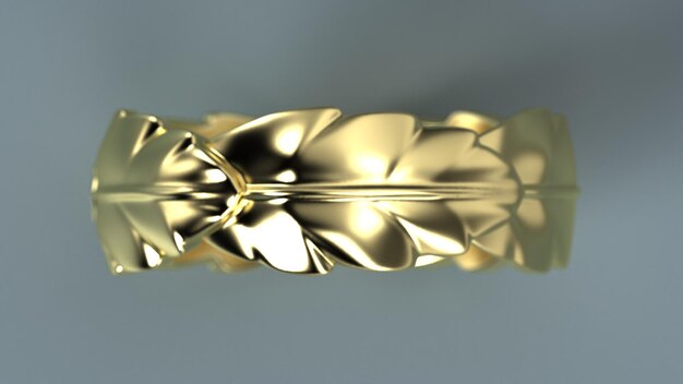 Blattband 3D-Render in Gelbgold