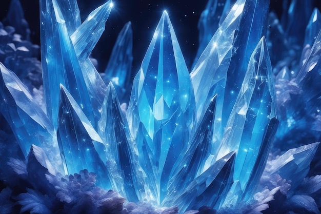 Blau leuchtender Kristallhintergrund