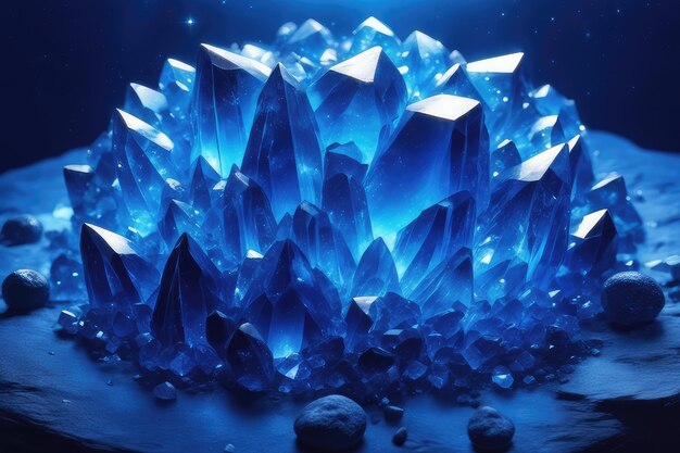 Foto blau leuchtender kristallhintergrund