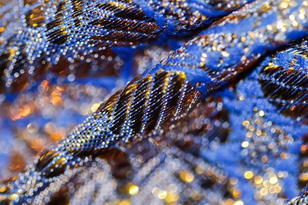 Blau und golden abstrakte Unschärfe defokussierten Hintergrund Konzept für Silvester, Weihnachten und schöne Feiertage