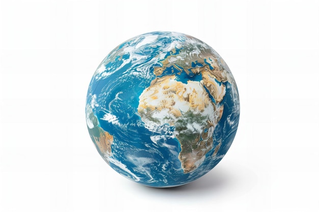 Blau-weißer Globus auf weißem Hintergrund