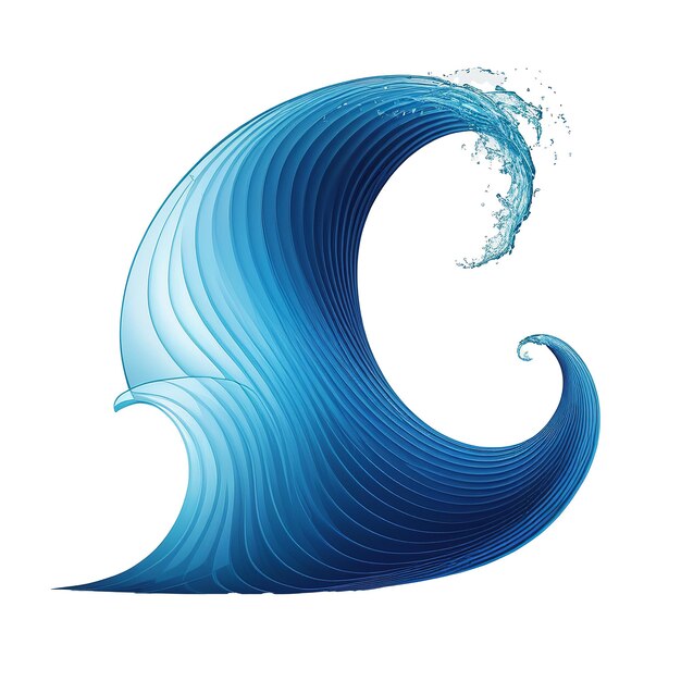 Blau-Wellen-Element-Vektor-Design isoliert auf Weiß