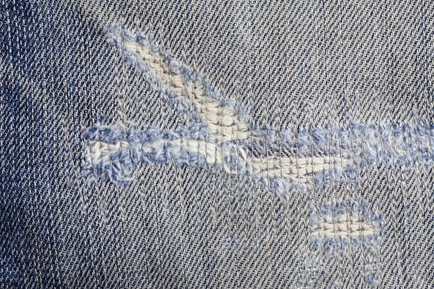 Blau zerrissene Jeans Textur