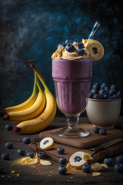 Blaubeer-Smoothie mit Banane