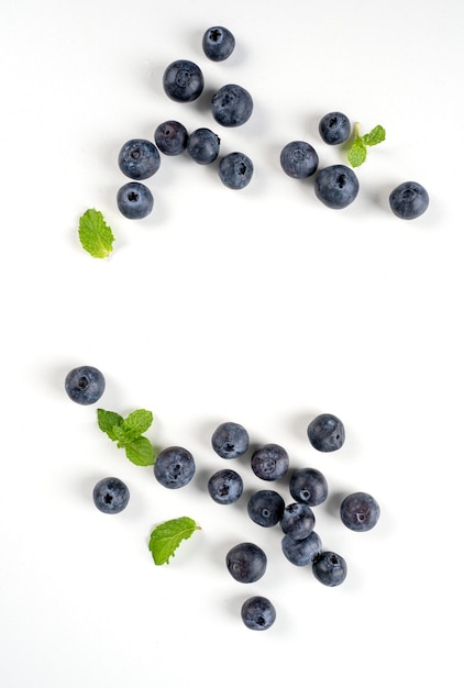 Blaubeerfrucht Draufsicht isoliert