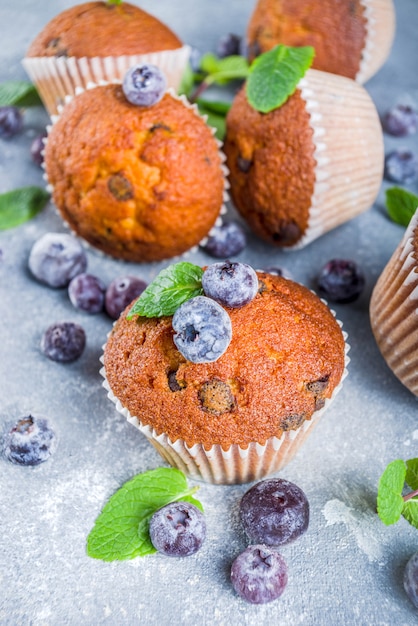 Blaubeermuffins mit frischen Beeren