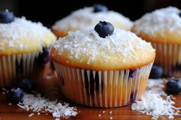 Blaubeermuffins mit Zuckerpulver