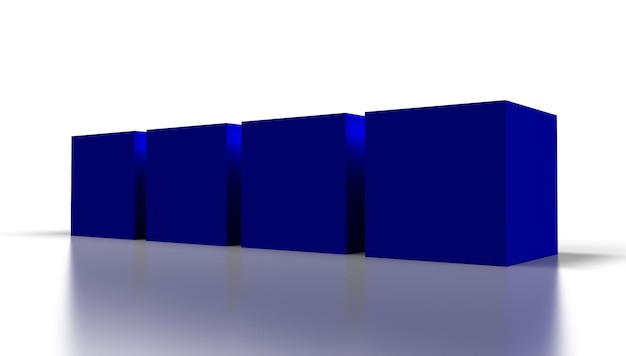 Blaue 3D-Würfel