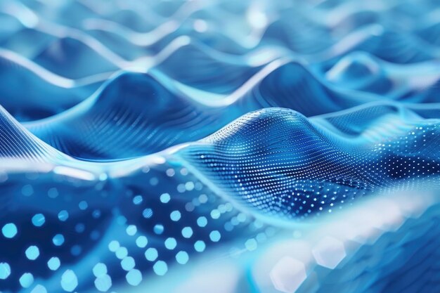 Foto blaue abstrakte digitale welle mit big data 3d-rendering