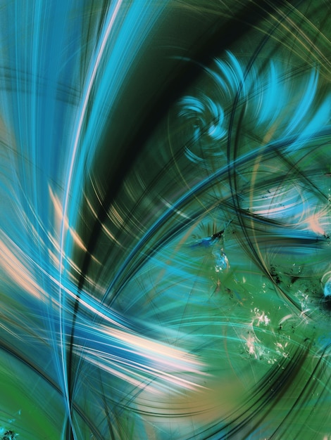 blaue abstrakte Fraktal-Hintergrund 3D-Rendering-Illustration