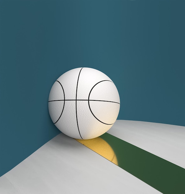 blaue abstrakte Kugel Basketball 3D-Rendering Sport Objekt Konzept Sport Präsentation
