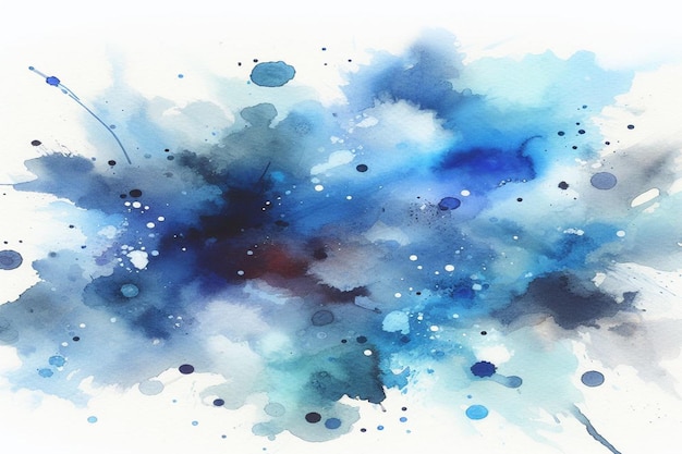 Blaue Aquarelle auf weißem Papier Grunge-Hintergrund Retro-Vintage