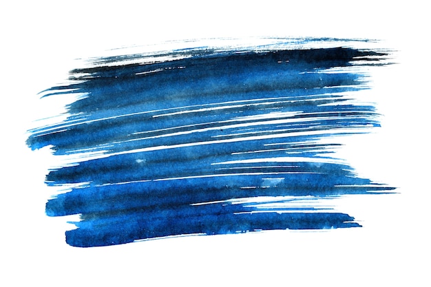Blaue ausdrucksstarke Pinselstriche auf dem weißen Hintergrund isoliert. Element für Ihr Design