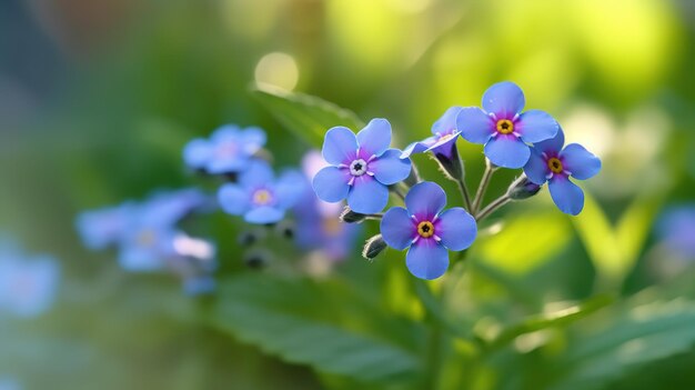 Blaue Blüten mit gelbem Mittelpunkt