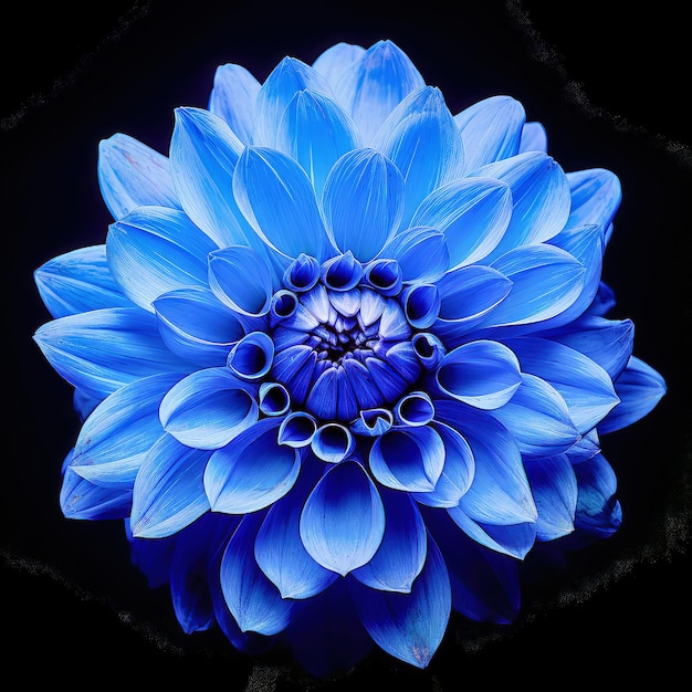 Blaue Blume mit lebendigem Farbkontrast