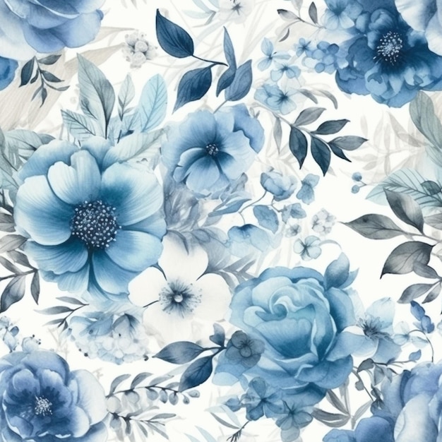 Blaue Blumen auf einem weißen Hintergrund.